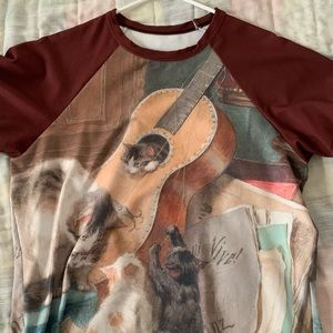 Black Milk Guitar Players Ringer Tee Size XL